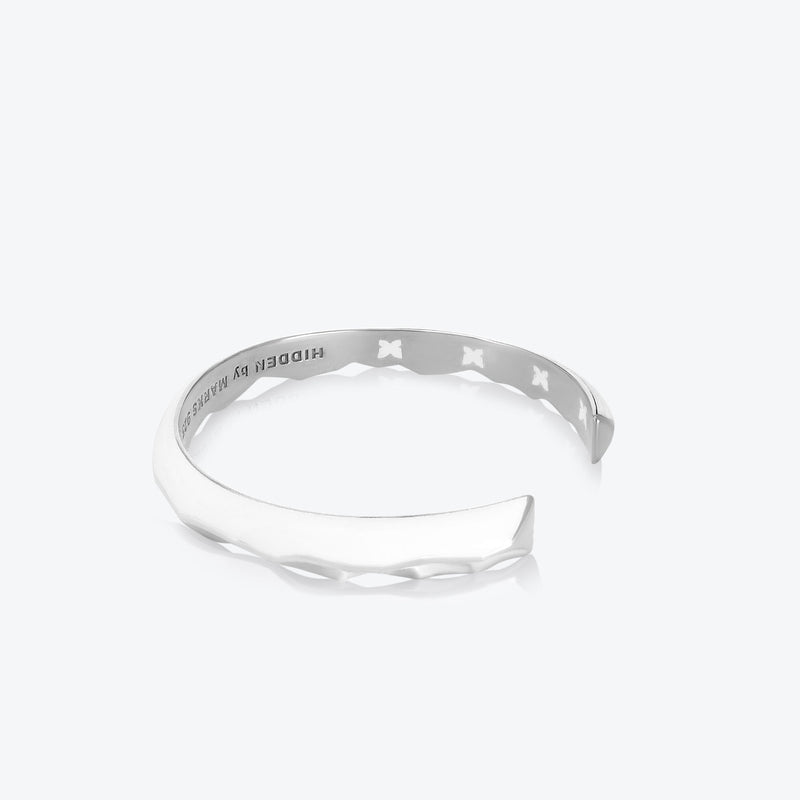 A. Iceberg Silver Cuff w. Snow White Enamel