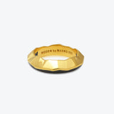 A. Iceberg 18K Gold Plated Ring w. Jet Black Enamel