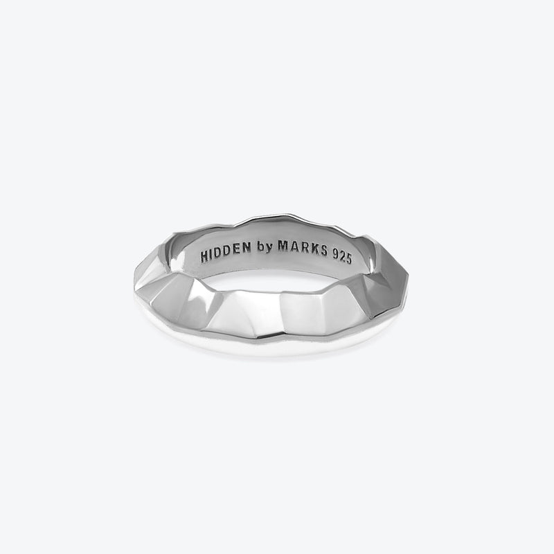 A. Iceberg Silver Ring w. Snow White Enamel