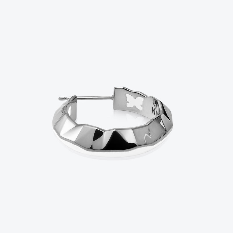 A. Iceberg Silver SM Hoops w. Snow White Enamel