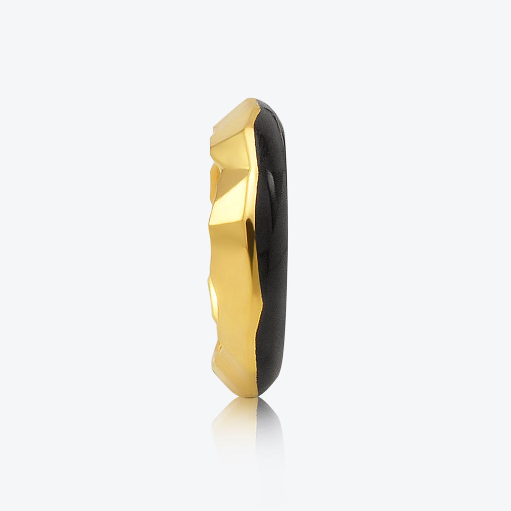 A. ICEBERG 18K GLODSPLATTER RING W. Jet Black Emaille