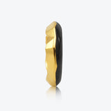 A. Iceberg 18K Gold Plated Ring w. Jet Black Enamel