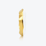 A. Iceberg 18K Gold Plated Ring w. Snow White Enamel