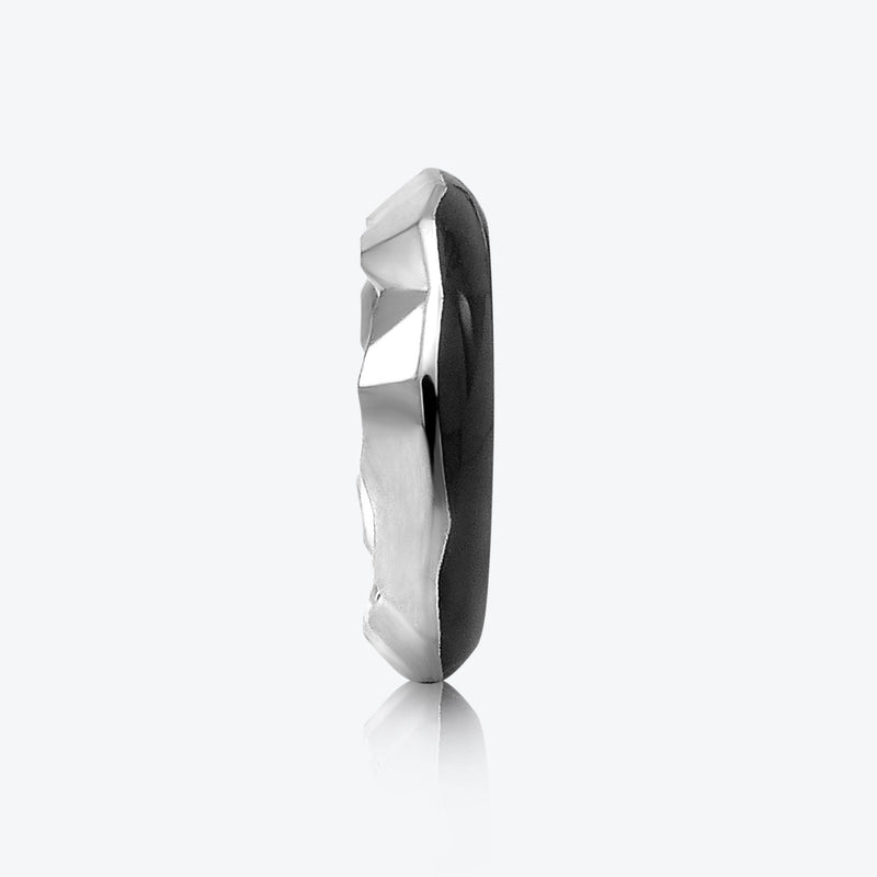 A. Iceberg Silver Ring w. Jet Black Enamel