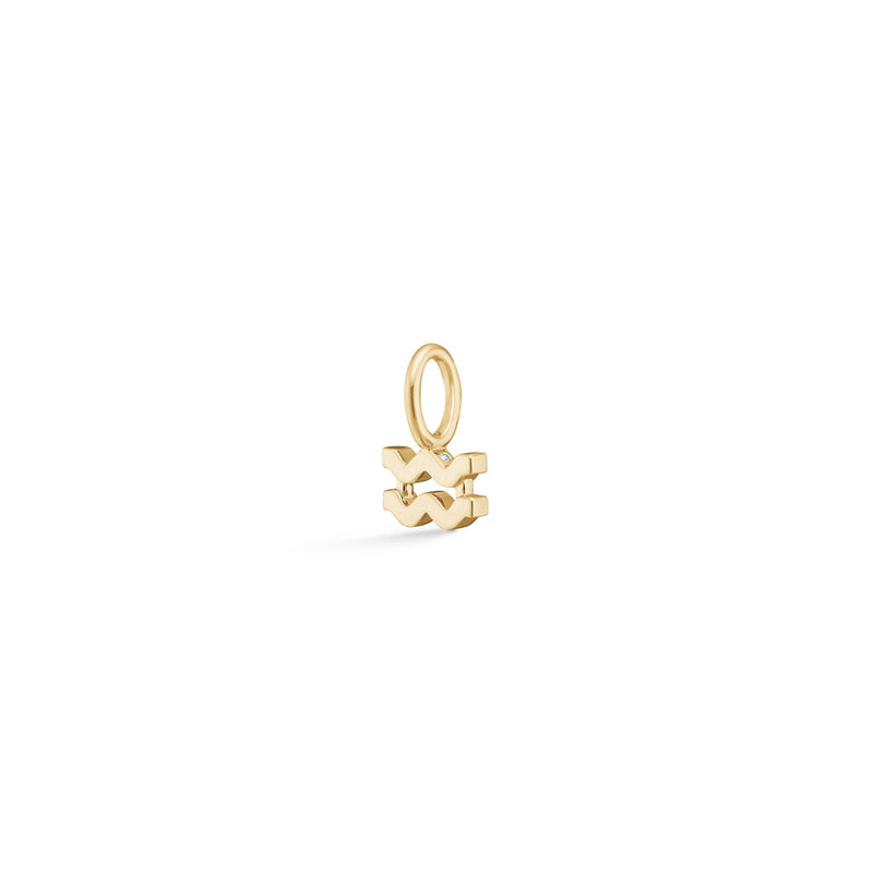 My Zodiac Aquarius 18K Gold Pendant w. Diamonds