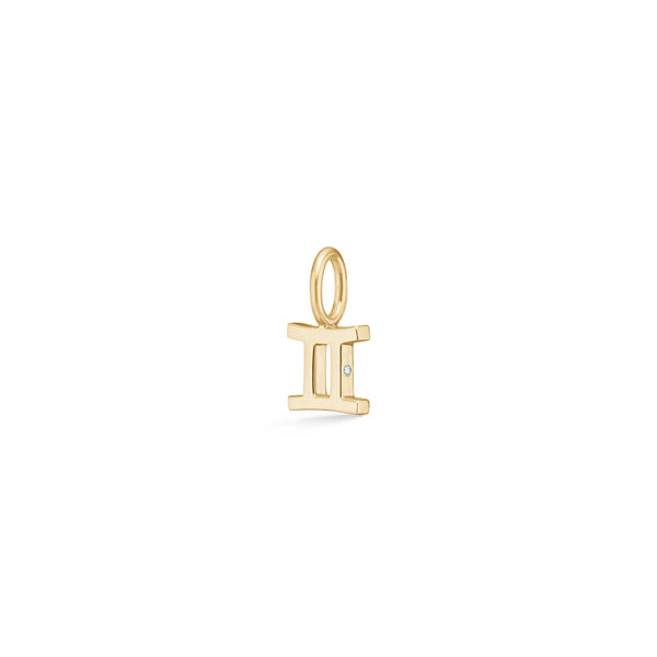 My Zodiac Gemini 18K Gold Pendant w. Diamonds