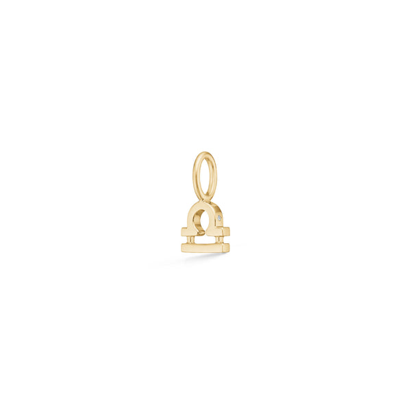 My Zodiac Libra 18K Gold Pendant w. Diamonds