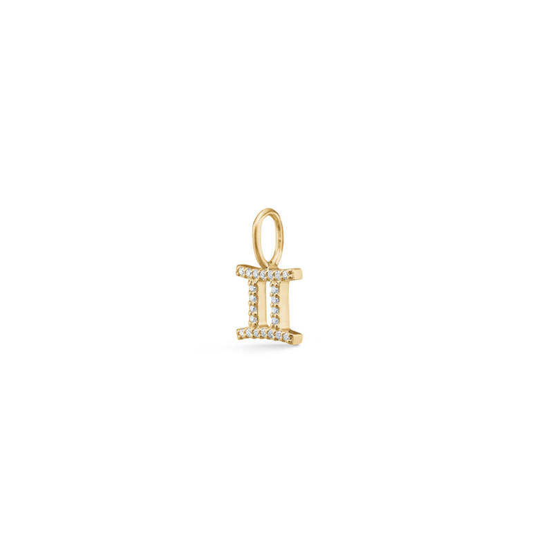 My Zodiac Pavé Gemini 18K Gold Pendant w. Diamonds