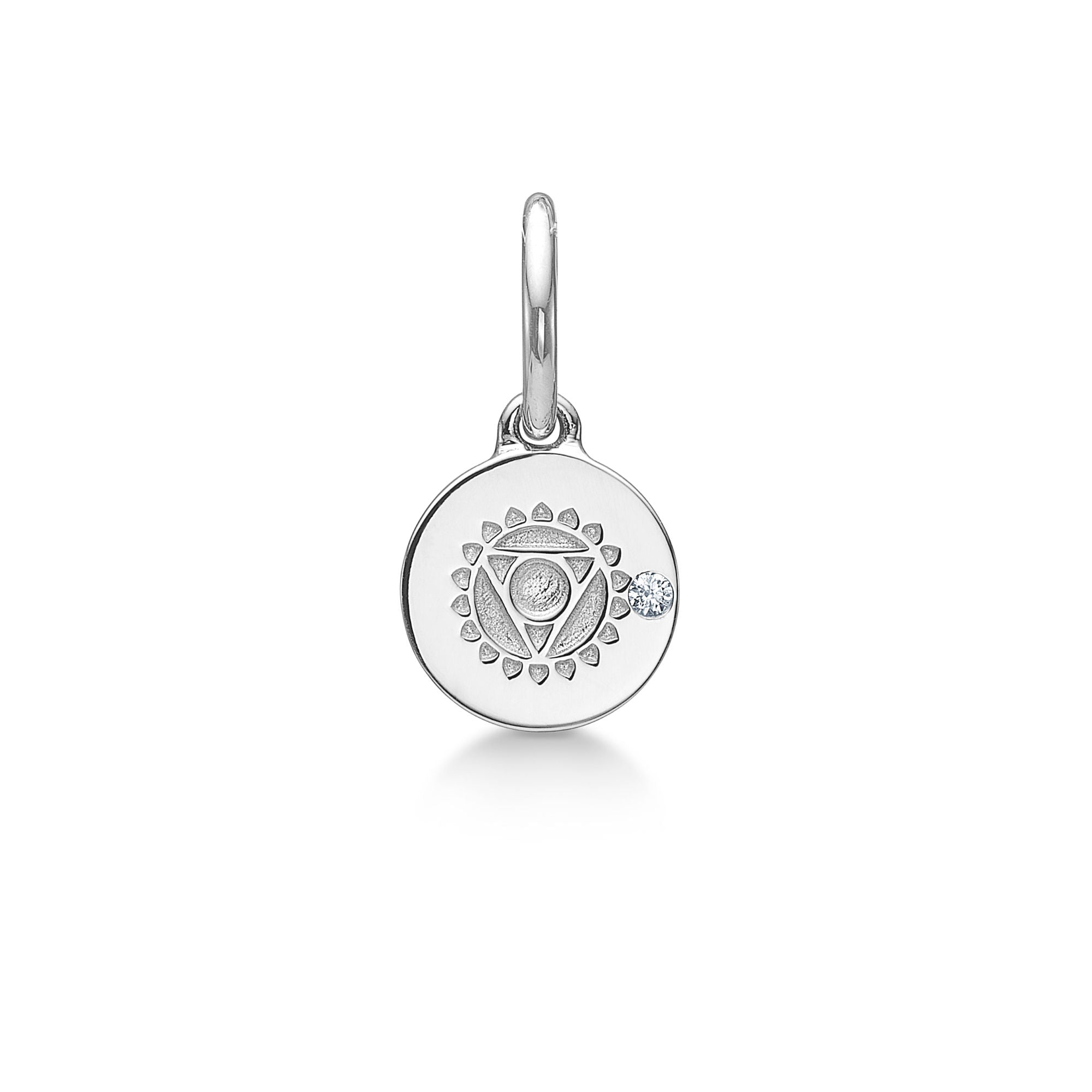 Inner Peace Throatchakra 18K Whitegold Pendant w. Diamond