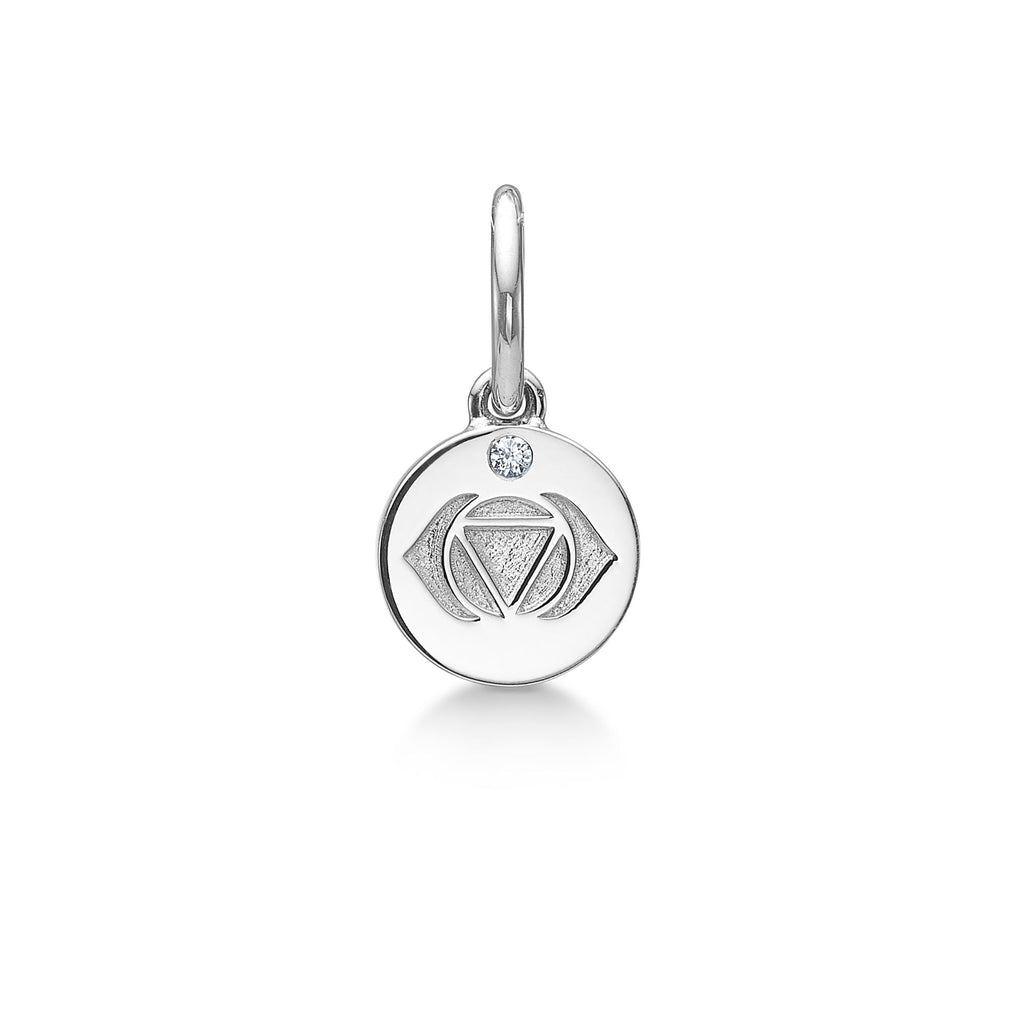 Inner Peace Foreheadchakra 18K Whitegold Pendant w. Diamond