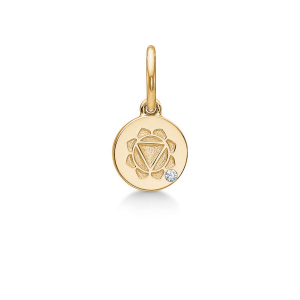 Inner Peace Solar Plexus Chakra 18K Gold Pendant w. Diamond