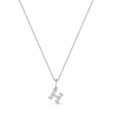 Petite Letter H Silver Necklace w. Zirconias