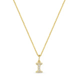 Petite Letter I Gold Vermeil Necklace w. Zirconias