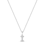 Petite Letter I Silver Necklace w. Zirconias