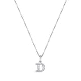 Petite Letter D Silver Necklace w. Zirconias