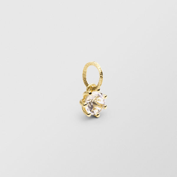 Cocktail 18K Gold Pendant w. Crystal
