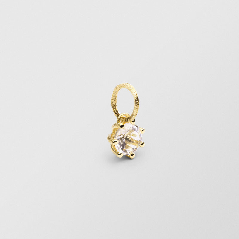 Cocktail 18K Gold Pendant w. Crystal