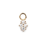 Lozenge 18K Gold Earring Pendant w. Diamonds
