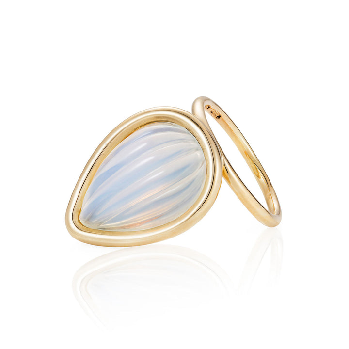 Månesten Pebble 18k Guld Ring