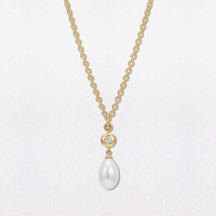 Perle Pebble Diamant 18k Guld Vedhæng