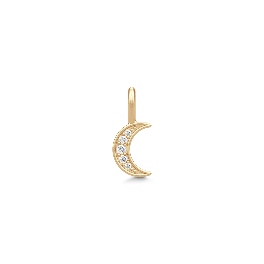 Moon Balance Gold Plated Pendant w. Zirconia