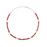 Carnelian Silver Necklace w. Pearls