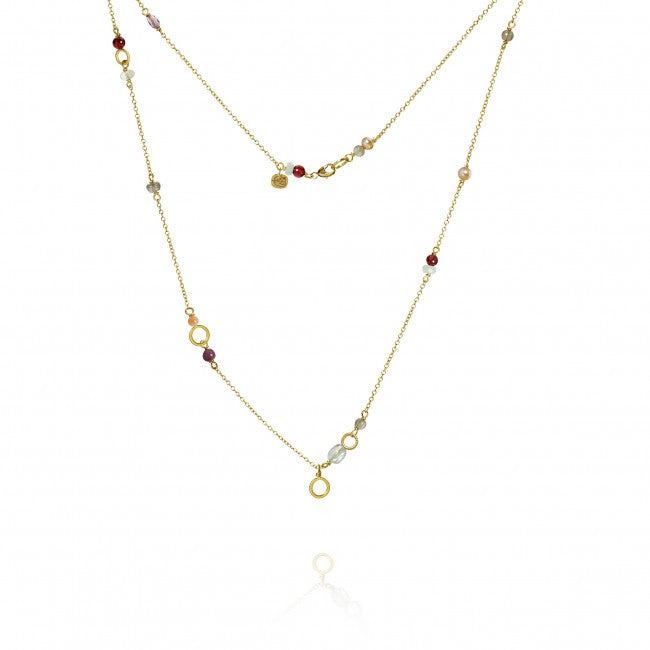 Piccolo Daybreak 18K Gold Necklace w. Gemstones