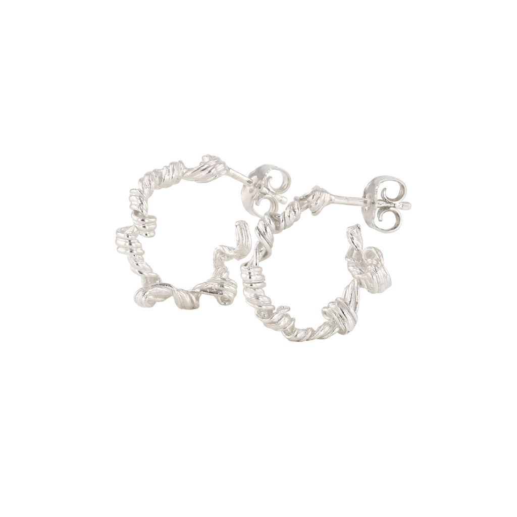 Fouettés Petite Silver Hoops