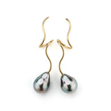 Masika Tahitian 14K Gold Earrings w. Pearls