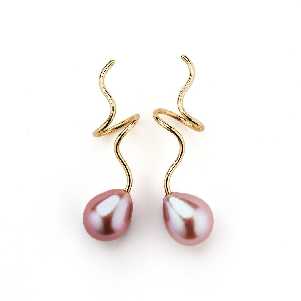 Masika Teardrop 14K Gold Earrings w. Pearls