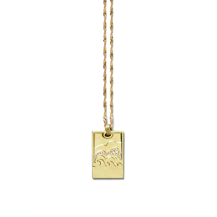 Ocean View 18K, 14K Gold Necklace w. Diamonds