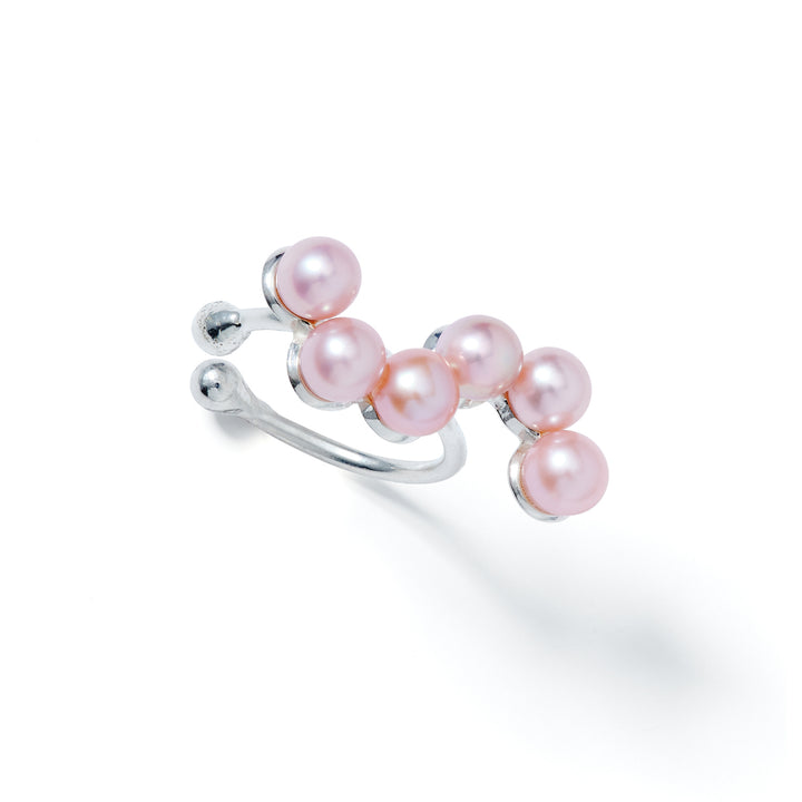 Curves Silver Ear Cuff w. Pearls