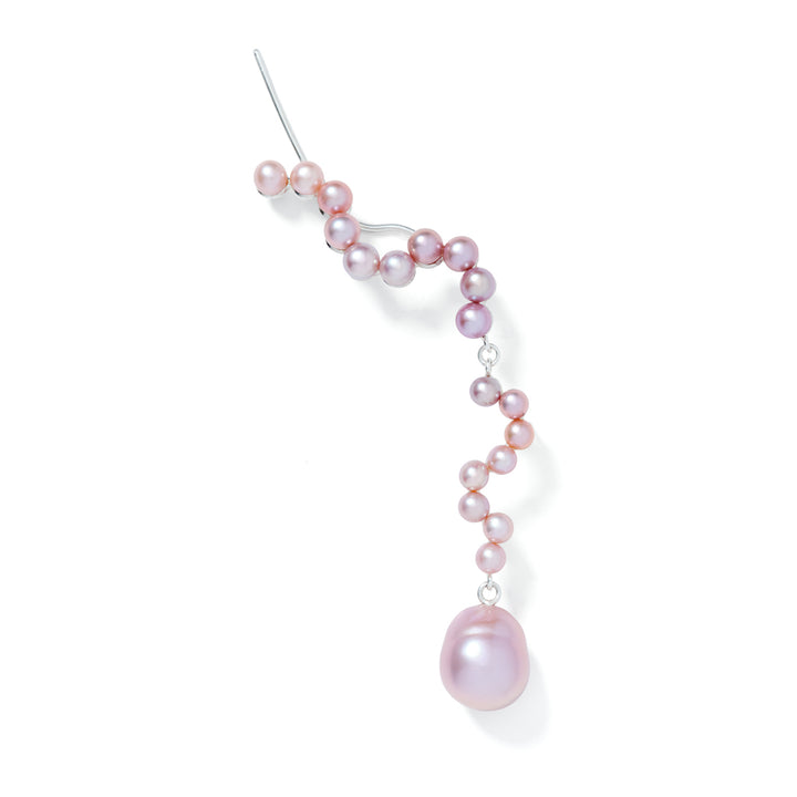 X-Large Silver Earring w. Pearls