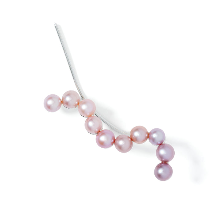 Large Silver Earring w. Pearl