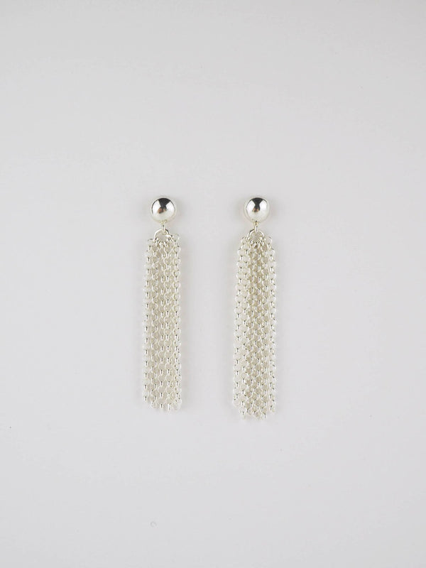 Pompons Silver Earrings