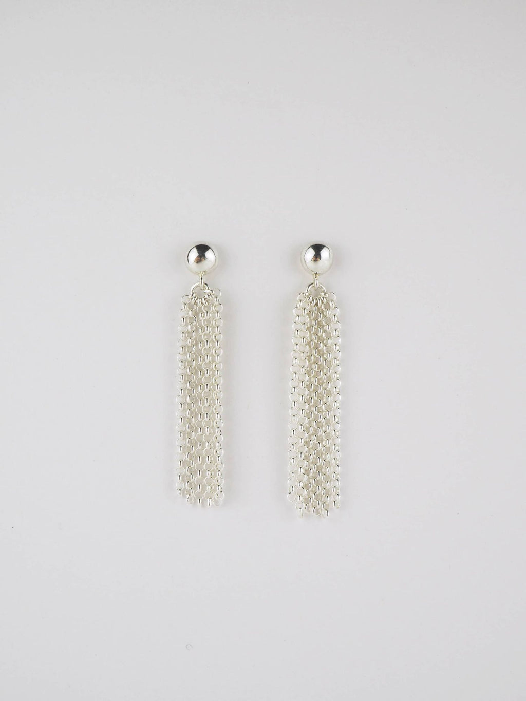 Pompons Silver Earrings