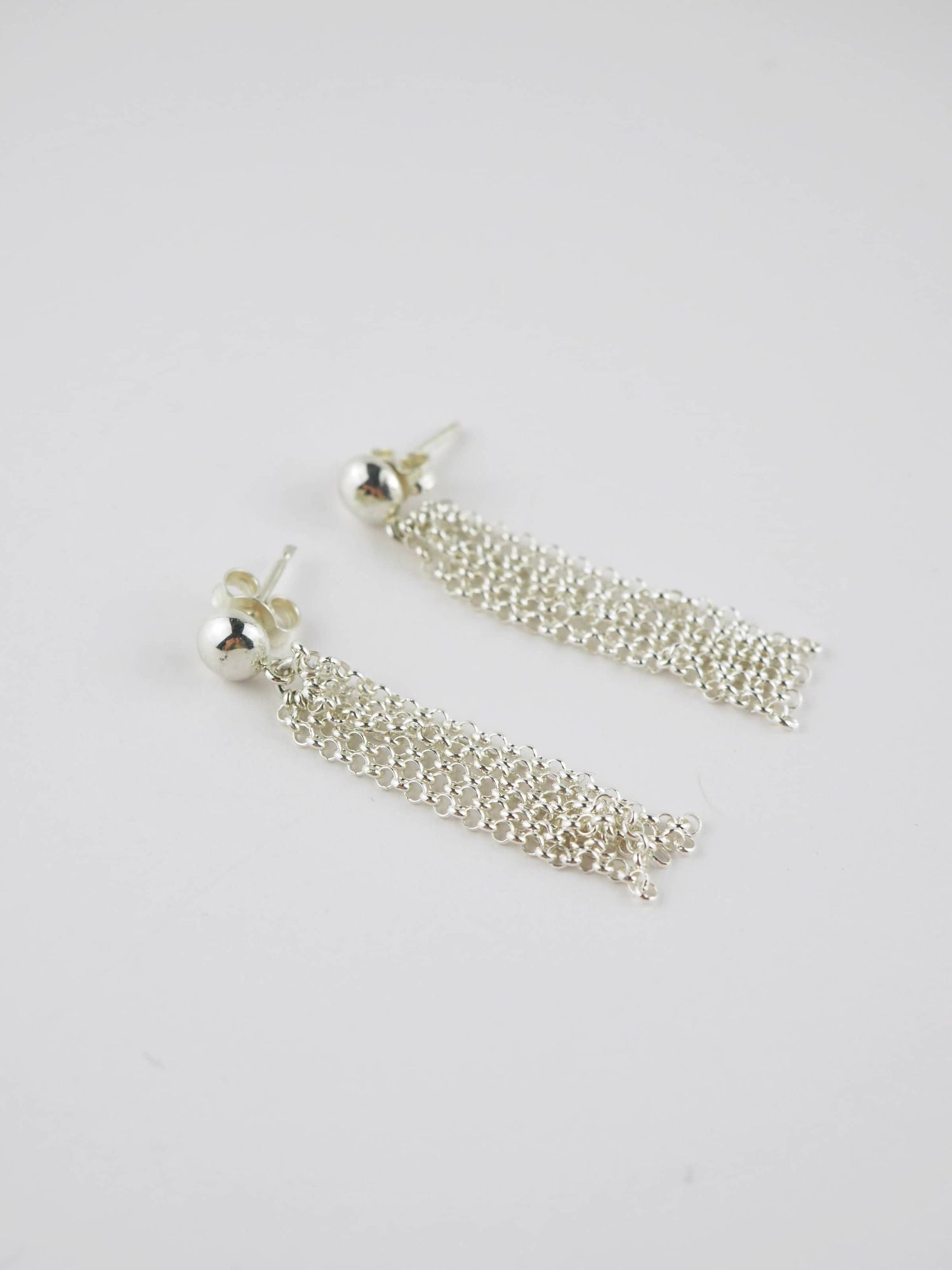 Pompons Silver Earrings