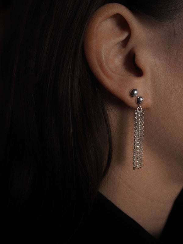 Pompons Silver Earrings