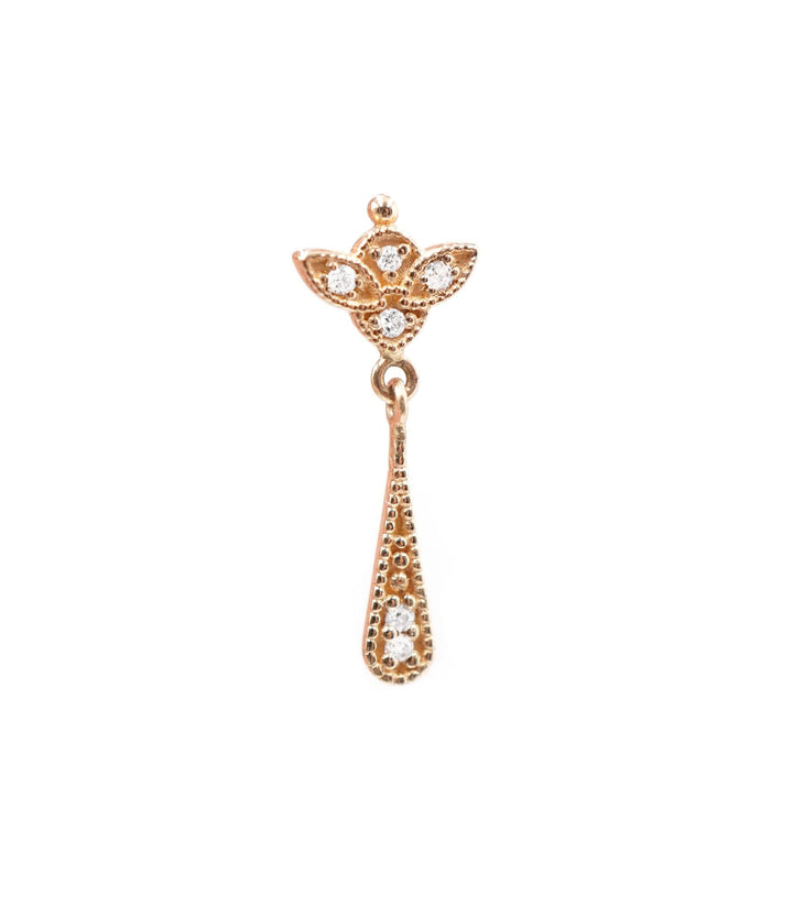 Puce Goutte Romance 18K Gold Earring w. Diamonds