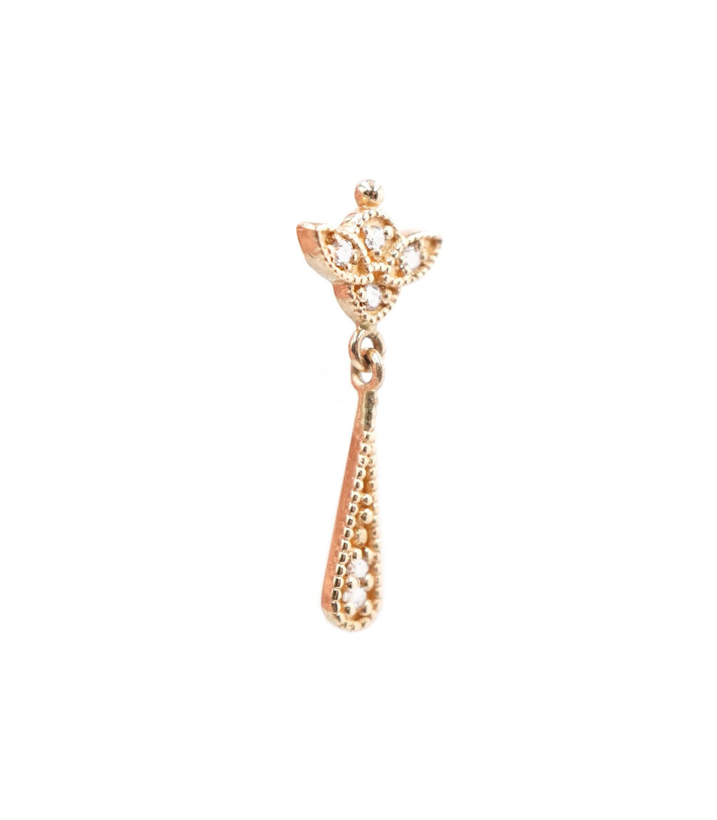 Puce Goutte Romance 18K Gold Earring w. Diamonds