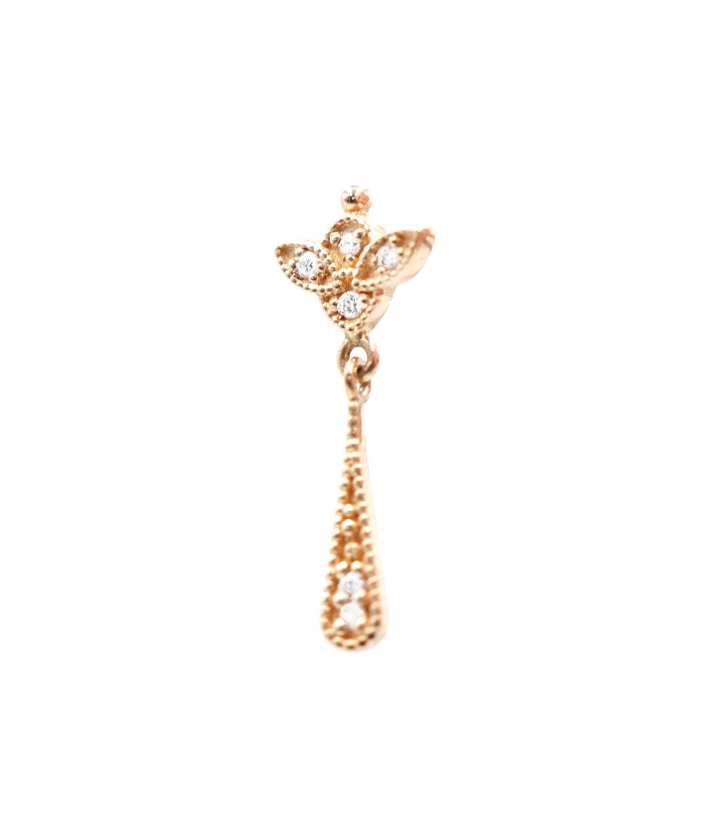 Puce Goutte Romance 18K Gold Earring w. Diamonds