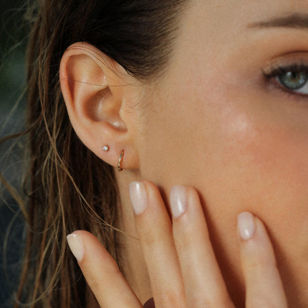 Piercing Eternity One 18K Gold Ohrring w. Diamanten