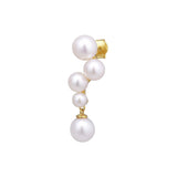 Paloma Left 18K Gold Plated Stud w. Pearls