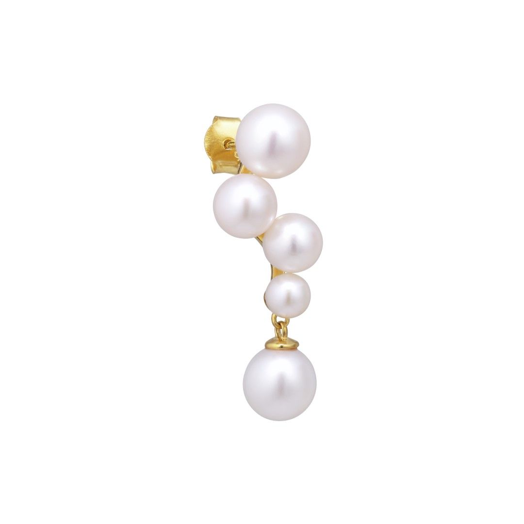 The Earring Shop Paloma Right 18K Gold Plated Stud w. Pearls – The ...