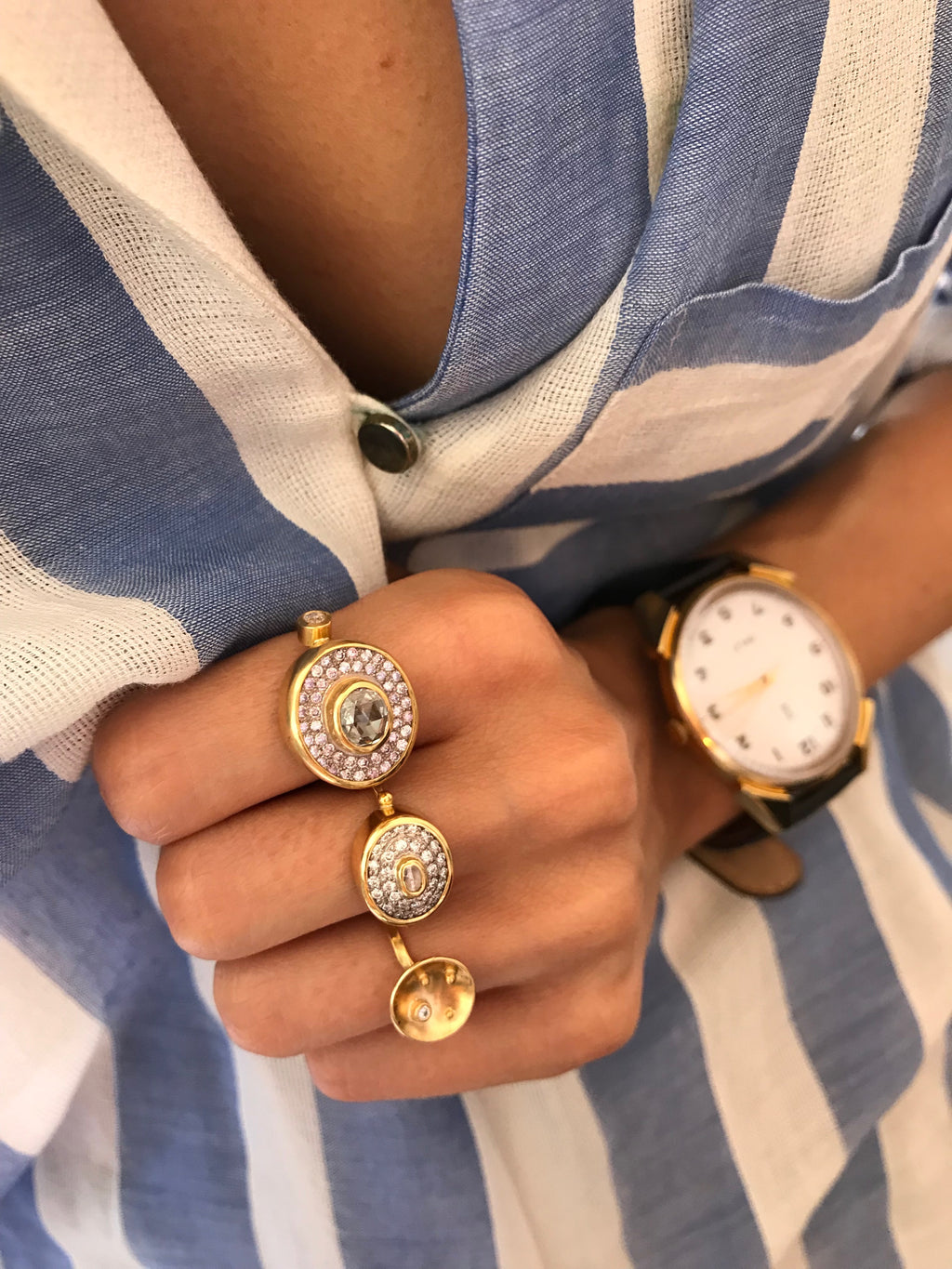 Cocktail Goldring aus 18K I Diamanten