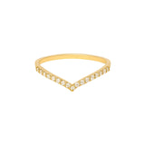 Pavé V Band Ring aus 18K Gold mit Diamanten