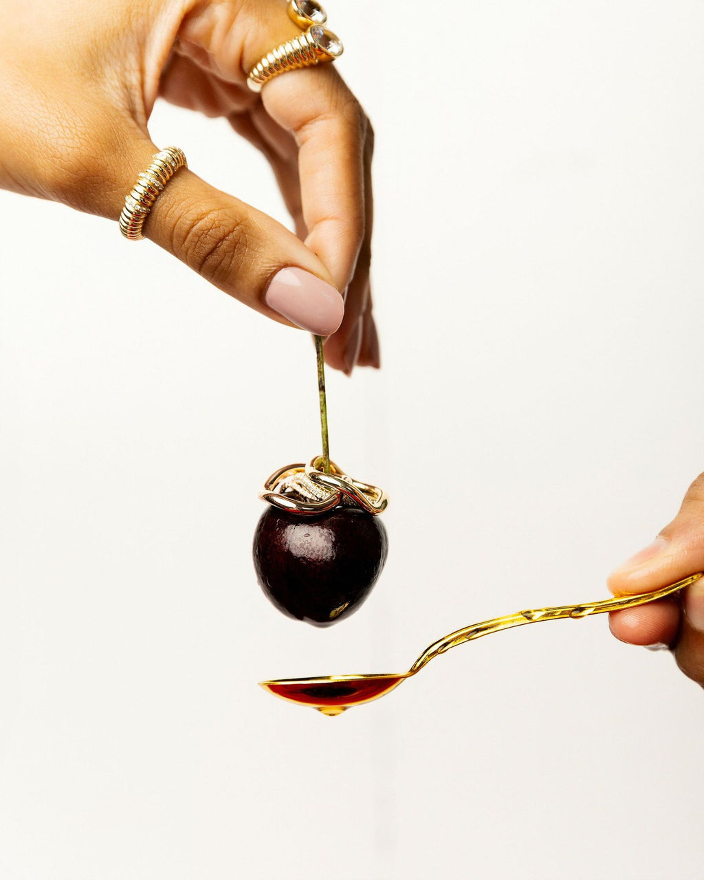 Pave Puff 14K Gold Ring w. Diamonds