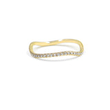 Pave Wave 14K Guld Ring m. Diamant