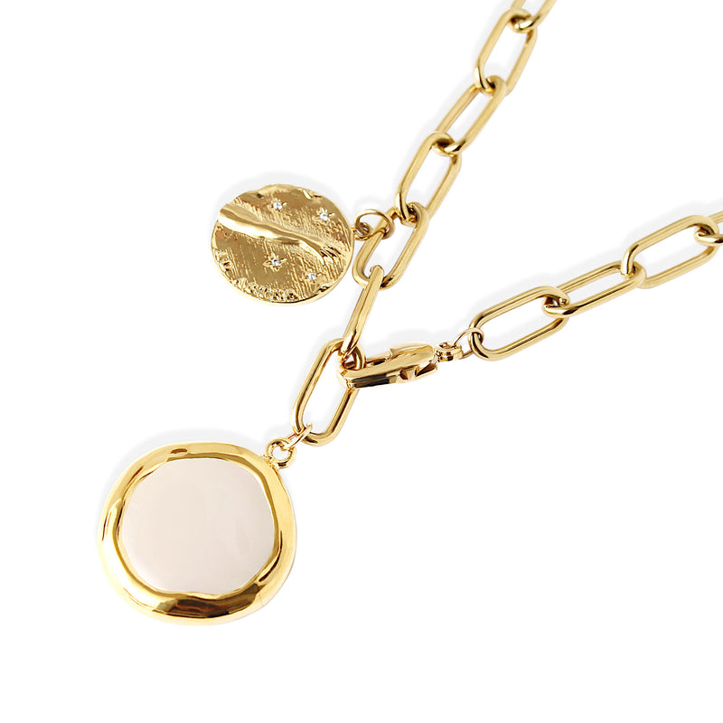 Penelope Gold Plated Necklace w. Zirconia