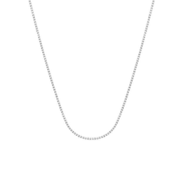 Perfect Serve 18K White Gold Tennis Necklace w. Diamonds